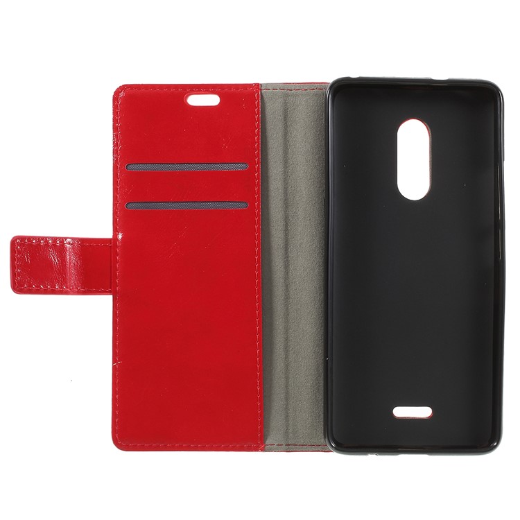 Crazy Horse PU Leather Magnetic Stand Wallet Shell for Alcatel 3C - Red-6