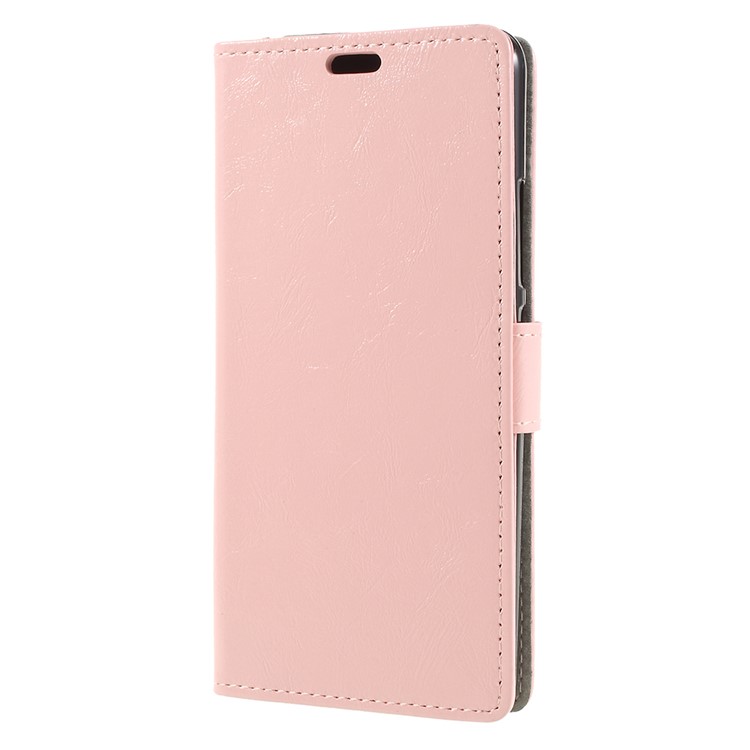 Crazy Horse PU Leather Magnetic Stand Wallet Casing for Alcatel 3C - Pink-2