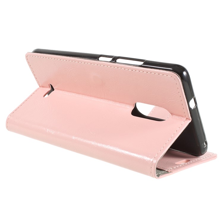 Crazy Horse PU Leather Magnetic Stand Wallet Casing for Alcatel 3C - Pink-5
