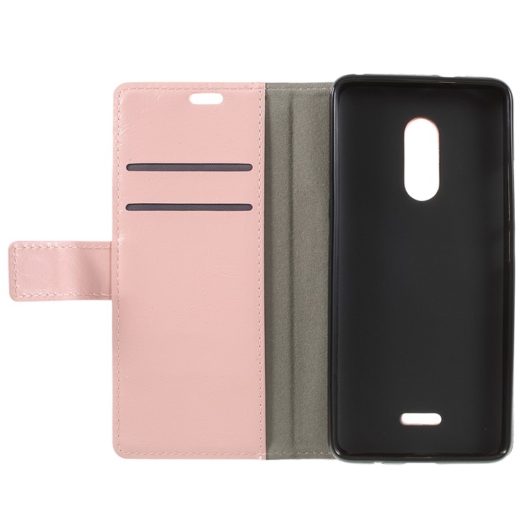 Crazy Horse PU Leather Magnetic Stand Wallet Casing for Alcatel 3C - Pink-6