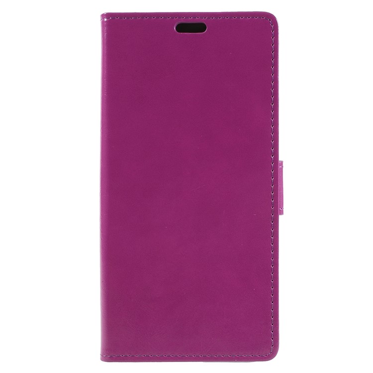 Crazy Horse PU Leather Magnetic Stand Wallet Cell Phone Case for Alcatel 3C - Purple-1