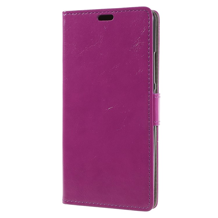 Crazy Horse PU Leather Magnetic Stand Wallet Cell Phone Case for Alcatel 3C - Purple-2