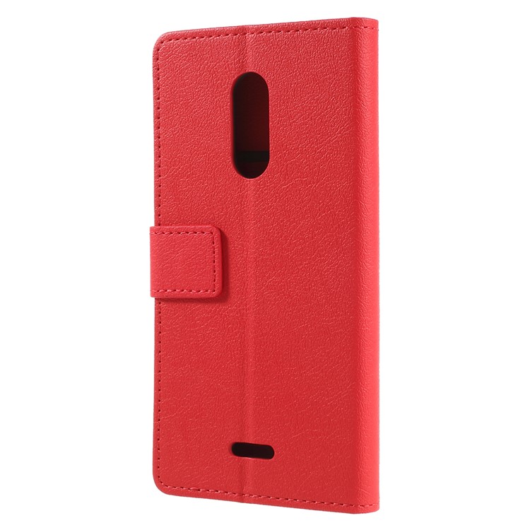 Wallet Stand Magnetic Flip Leather Phone Shell for Alcatel 3C - Red-3