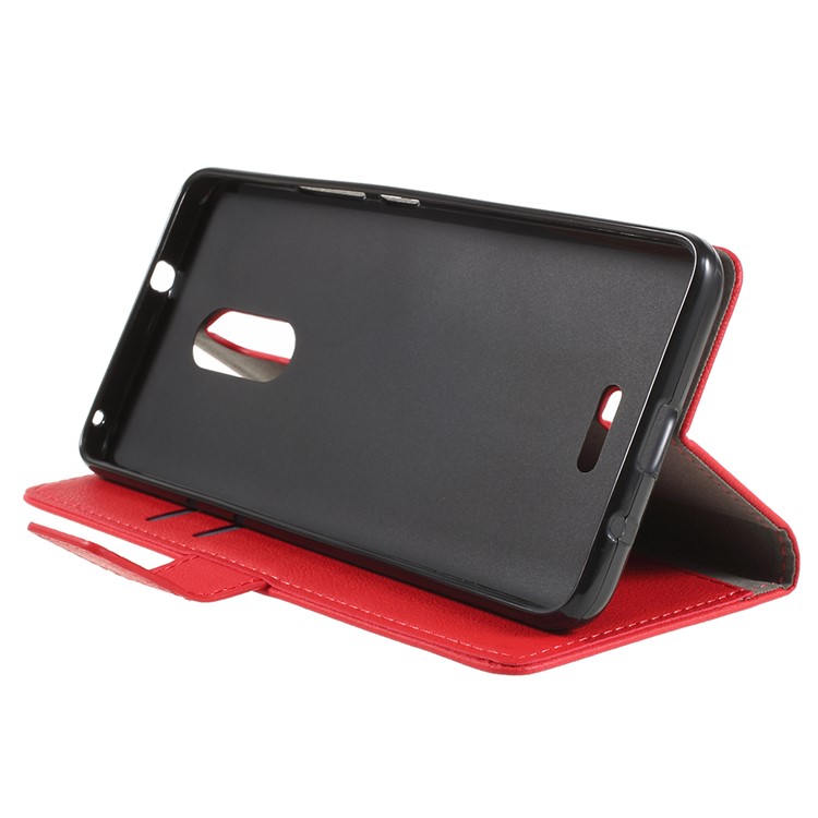 Wallet Stand Magnetic Flip Leather Phone Shell for Alcatel 3C - Red-4