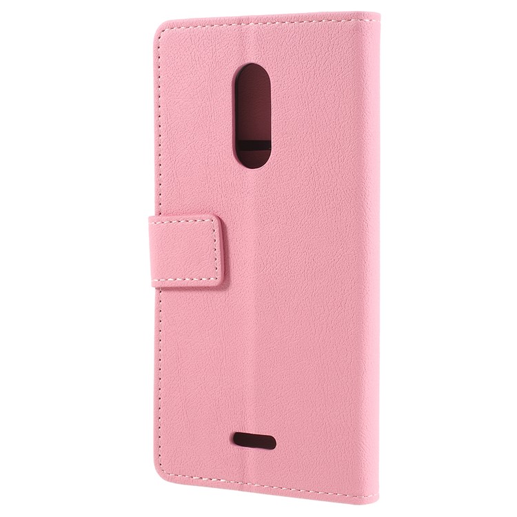 Wallet Stand Magnetic Flip Leather Phone Casing for Alcatel 3C - Pink-3