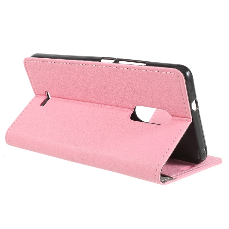 Wallet Stand Magnetic Flip Leather Phone Casing for Alcatel 3C - Pink-5