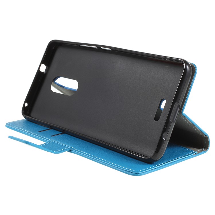 Wallet Stand Magnetic Flip Leather Mobile Phone Case for Alcatel 3C - Blue-4