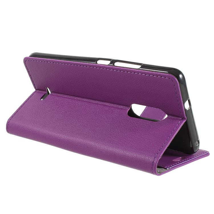 Wallet Stand Magnetic Flip Leather Cell Phone Case for Alcatel 3C - Purple-5