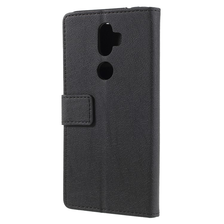 Wallet Stand Magnetic Flip Leather Phone Case for Alcatel 3v - Black-2