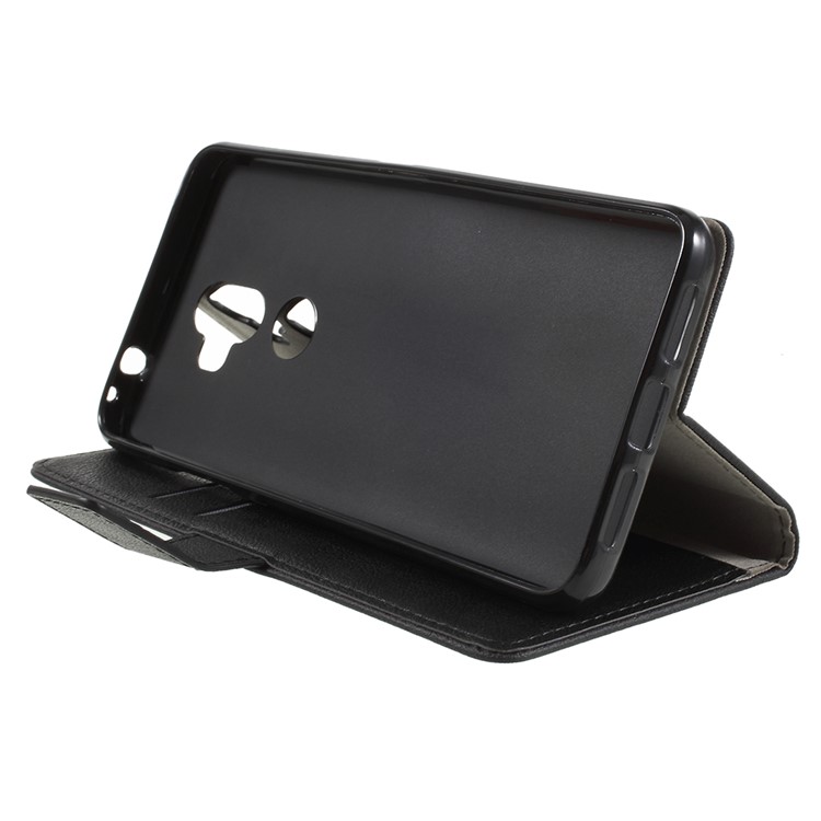 Wallet Stand Magnetic Flip Leather Phone Case for Alcatel 3v - Black-4