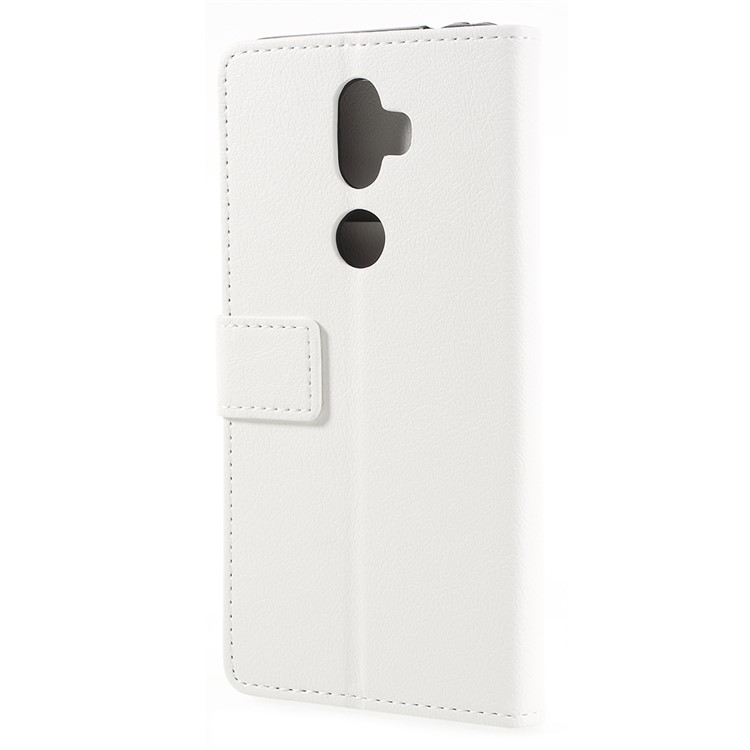 Wallet Stand Magnetic Flip Leather Phone Cover for Alcatel 3v - White-3