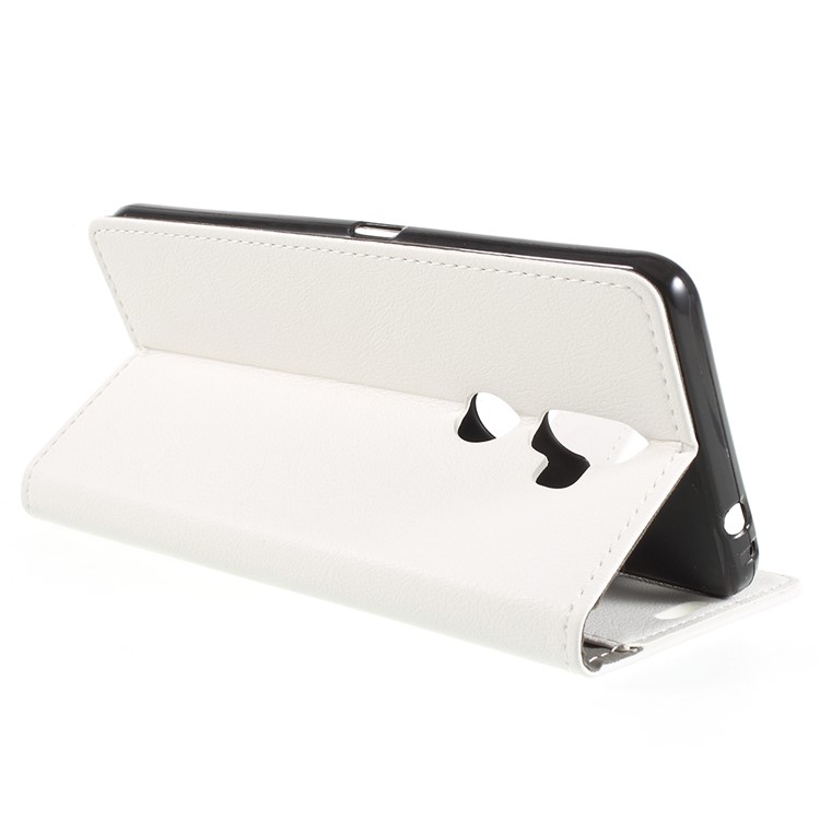 Wallet Stand Magnetic Flip Leather Phone Cover for Alcatel 3v - White-5