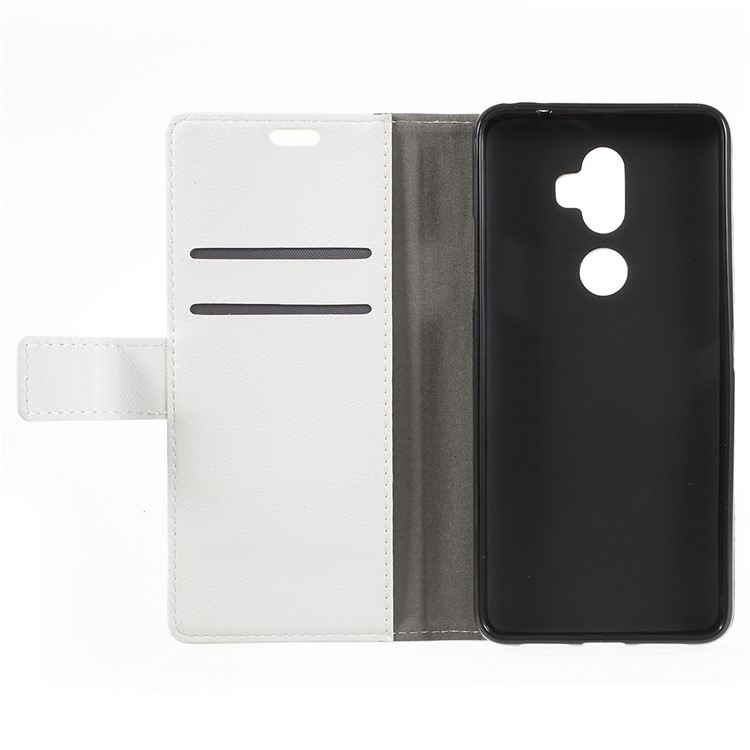 Wallet Stand Magnetic Flip Leather Phone Cover for Alcatel 3v - White-6