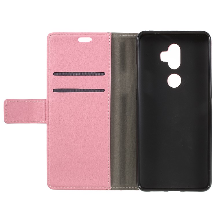 Wallet Stand Magnetic Flip Leather Phone Casing for Alcatel 3v - Pink-3