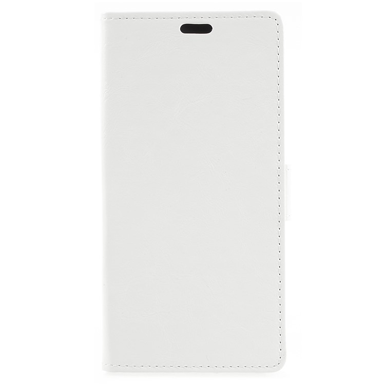 Crazy Horse PU Leather Wallet Mobile Phone Cover with stand for Alcatel 3v - White-1