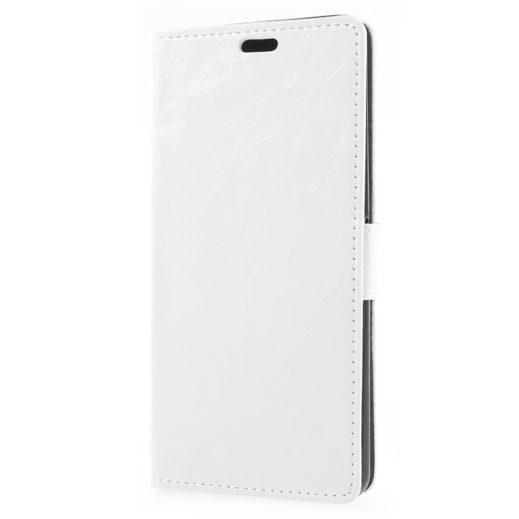 Crazy Horse PU Leather Wallet Mobile Phone Cover with stand for Alcatel 3v - White-2