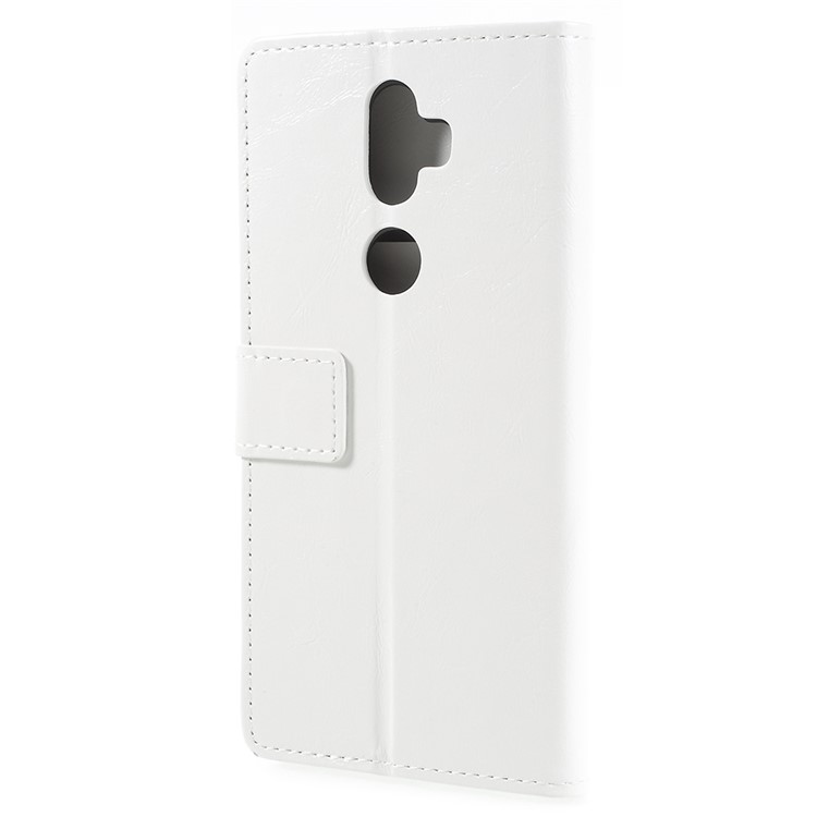 Crazy Horse PU Leather Wallet Mobile Phone Cover with stand for Alcatel 3v - White-3