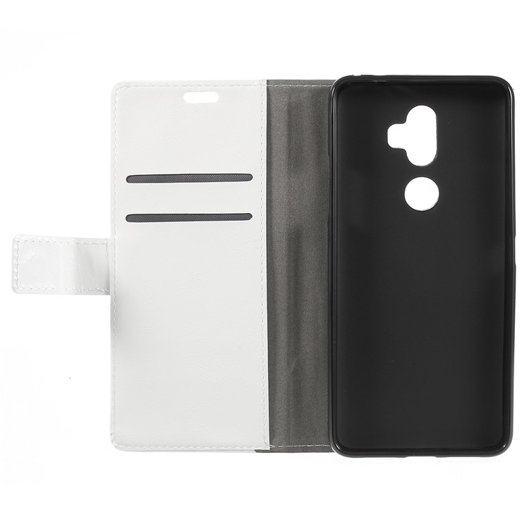 Crazy Horse PU Leather Wallet Mobile Phone Cover with stand for Alcatel 3v - White-6