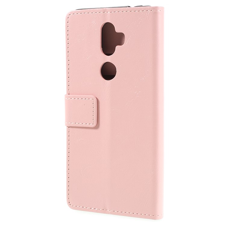 Crazy Horse Stand Wallet Leather Phone Casing for Alcatel 3v - Pink-3