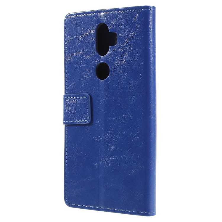 Crazy Horse PU Leather Protection Cell Phone Case Accessory for Alcatel 3v - Blue-3