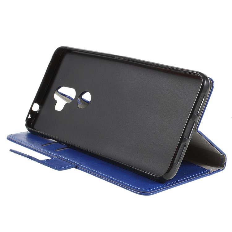 Crazy Horse PU Leather Protection Cell Phone Case Accessory for Alcatel 3v - Blue-4