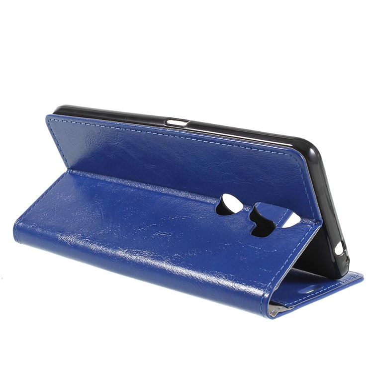 Crazy Horse PU Leather Protection Cell Phone Case Accessory for Alcatel 3v - Blue-5