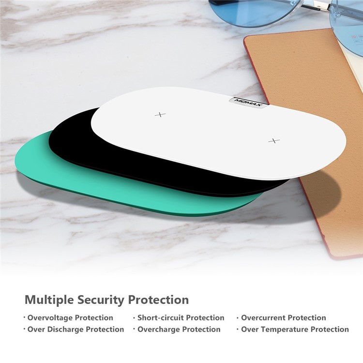 MOMAX Q. Pad Dual Quick Charge Qi Wireless Charging Pad for iPhone X/8/8 Plus, Samsung Note S9 - Black-6