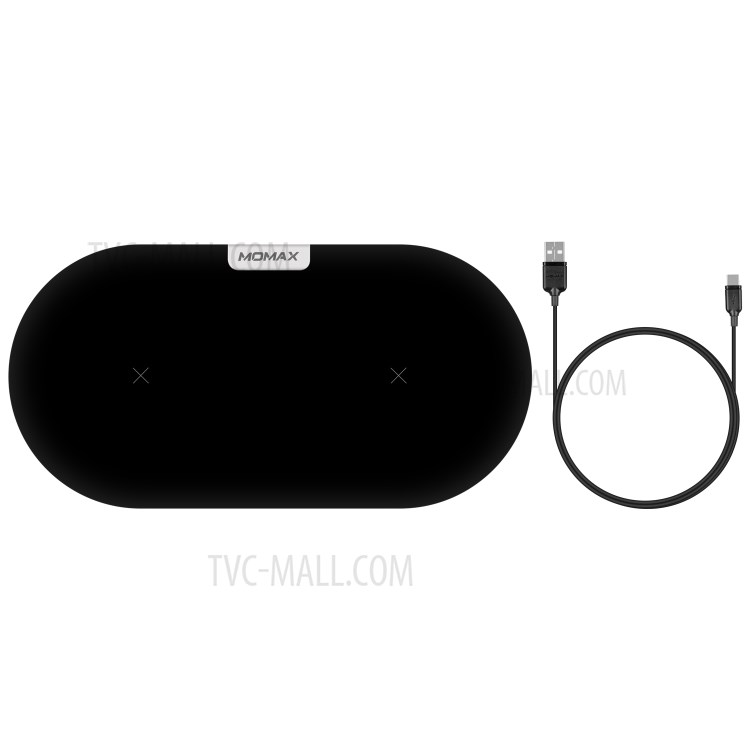MOMAX Q. Pad Dual Quick Charge Qi Wireless Charging Pad for iPhone X/8/8 Plus, Samsung Note S9 - Black-9
