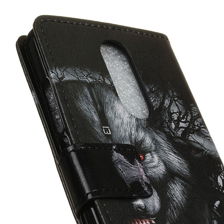 Pattern Printing Stand Leather Wallet Mobile Case for Alcatel 3C - Fierce Wolf-4