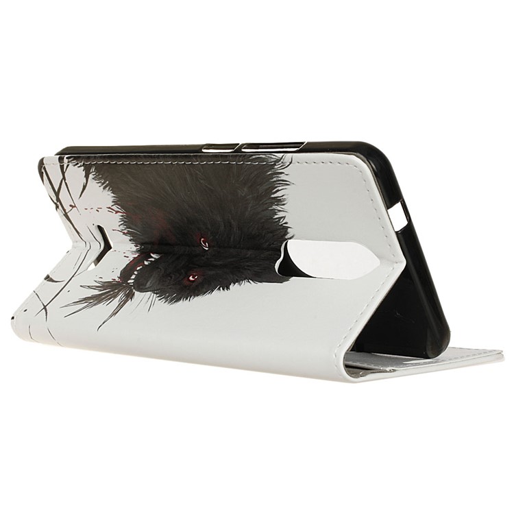Pattern Printing Stand Leather Wallet Mobile Shell for Alcatel 3C - Bloody Wolf-4