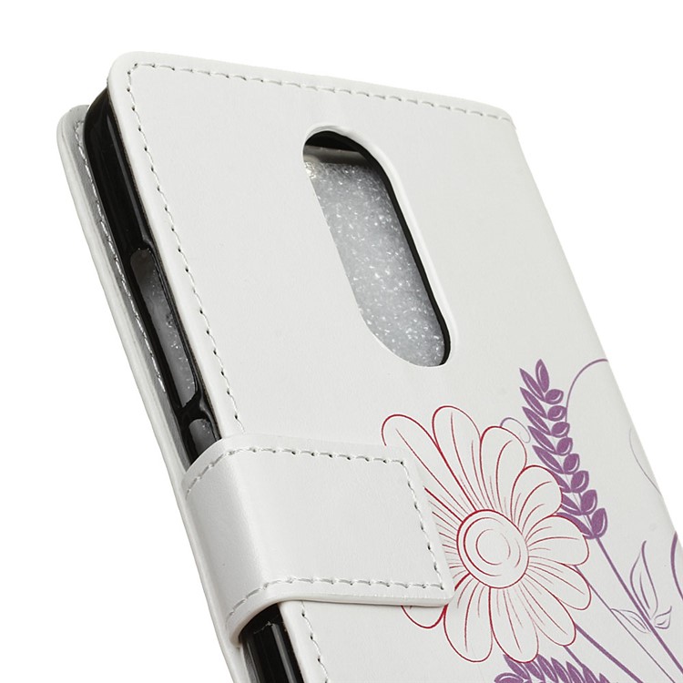 Pattern Printing Stand Leather Wallet Mobile Casing for Alcatel 3C - Butterfly and Flower-3