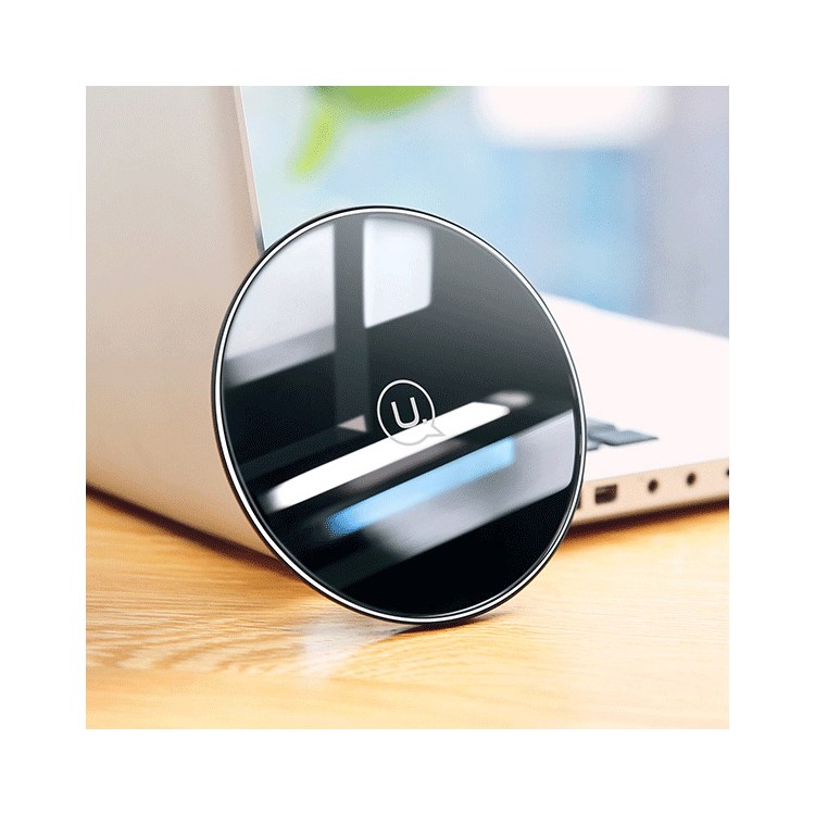 

USMS US-CD55 10W 9V / 1.67A Зарядное Устройство Qi Со Светодиодной Индикацией Для Iphone X / 8 / 8 Плюс И Т.д. - Черный