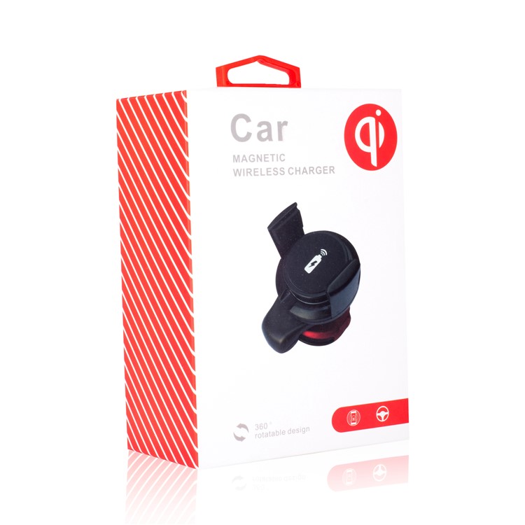 Qi Wireless Charger Car Magnetic Air Vent Mount for iPhone X/8 Plus/8 Etc. - Grey-3