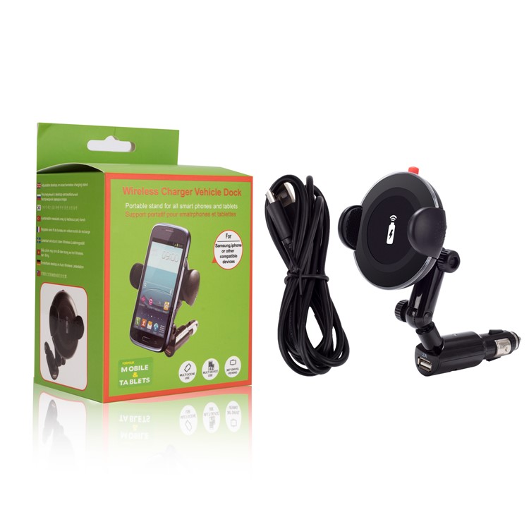 WH-11A 360 Degree Rotating Qi Wireless Charger 2A USB Car Charger for iPhone Samsung etc.-11