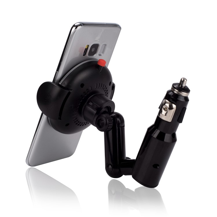 WH-11A 360 Degree Rotating Qi Wireless Charger 2A USB Car Charger for iPhone Samsung etc.-3