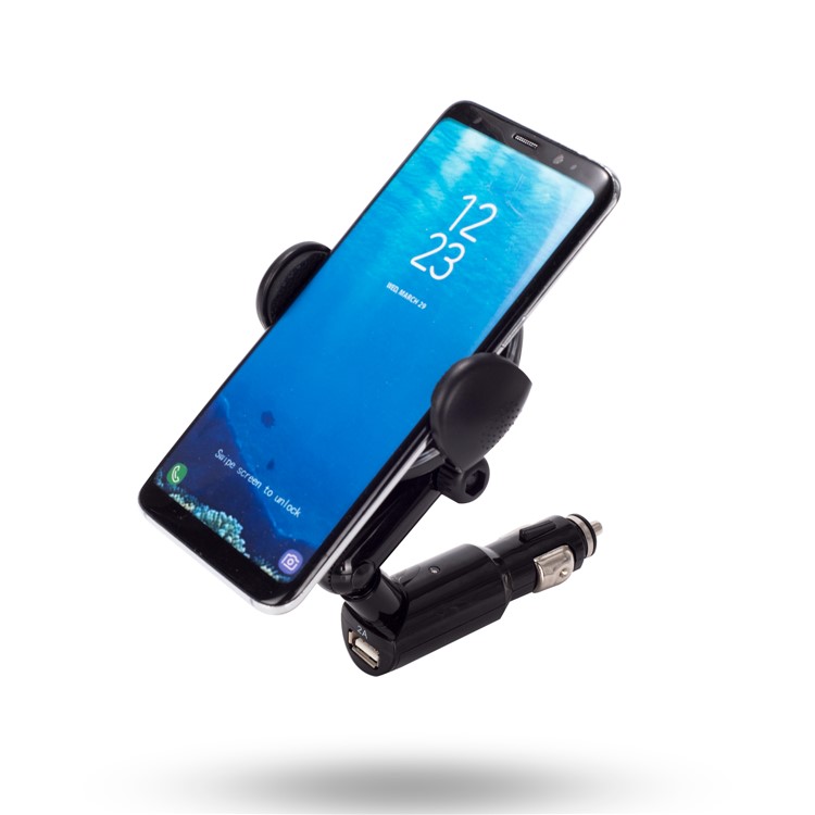 WH-11A 360 Degree Rotating Qi Wireless Charger 2A USB Car Charger for iPhone Samsung etc.-6