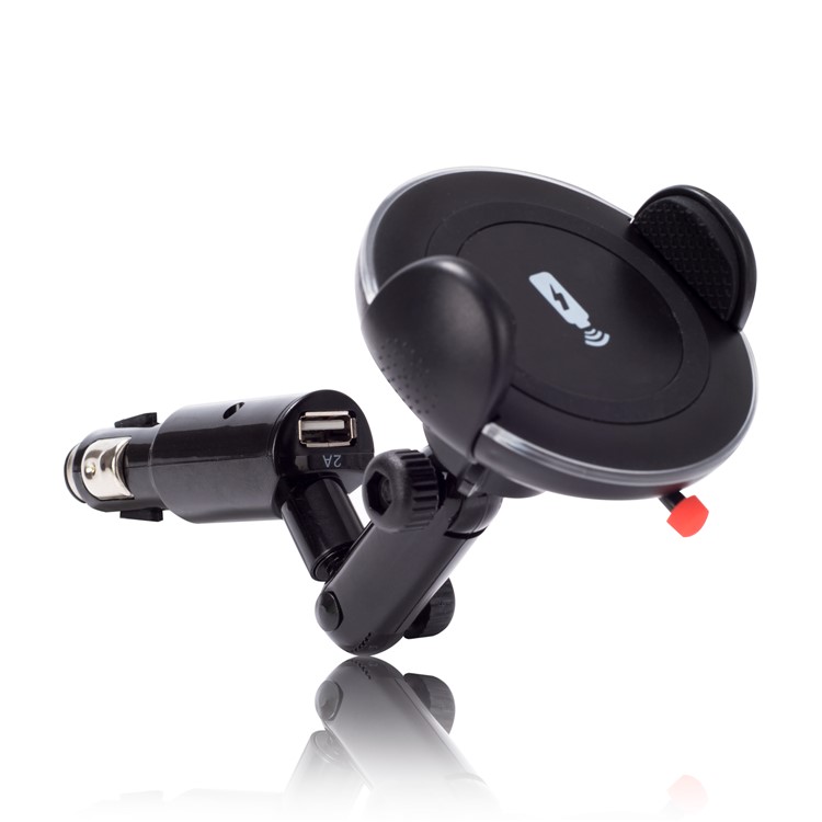 WH-11A 360 Degree Rotating Qi Wireless Charger 2A USB Car Charger for iPhone Samsung etc.-8