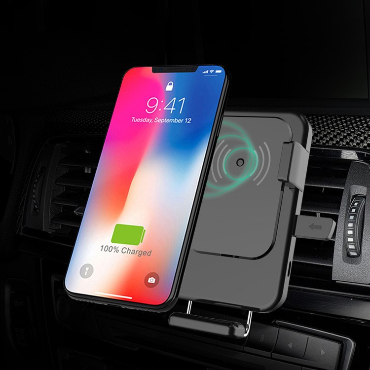 

T3 360 Degree Rotary Car Air Vent Qi Wireless Charger Mount for iPhone X/8/8 Plus etc