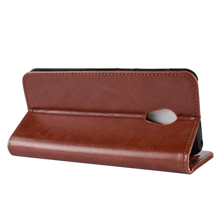 Crazy Horse Texture Wallet Stand Leather Mobile Casing for Alcatel 1C - Brown-7