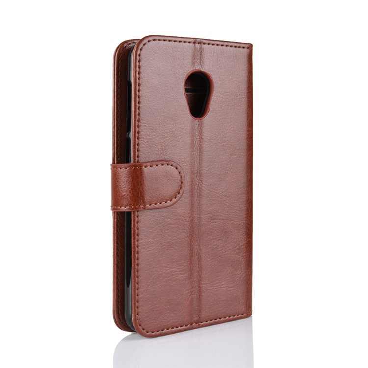 Crazy Horse Texture Wallet Stand Leather Mobile Casing for Alcatel 1C - Brown-8