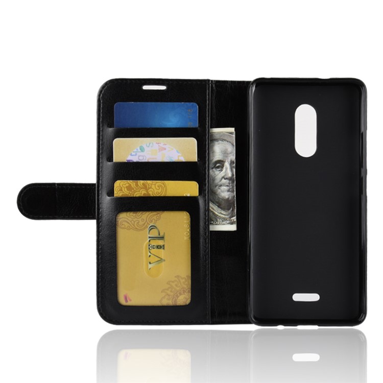 Crazy Horse Texture Wallet Stand Leather Phone Case for Alcatel 3C - Black-5