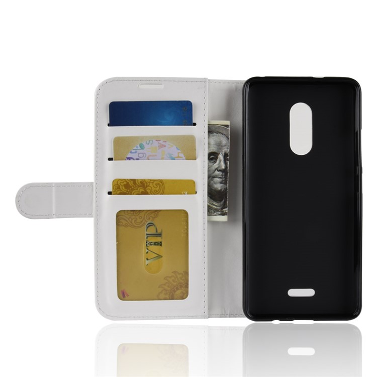 Crazy Horse Texture Wallet Stand Leather Phone Cover for Alcatel 3C - White-4
