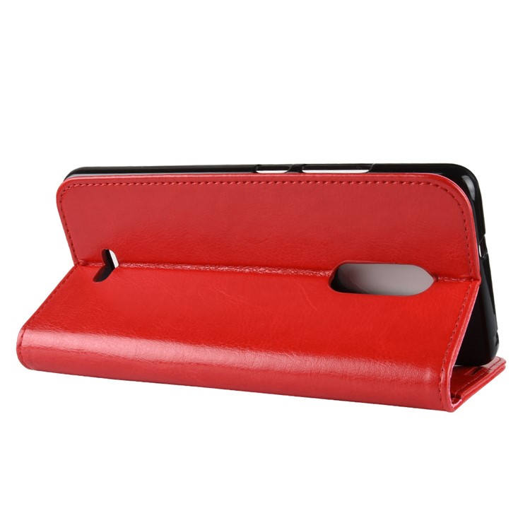 Crazy Horse Texture Wallet Stand Leather Phone Shell for Alcatel 3C - Red-8