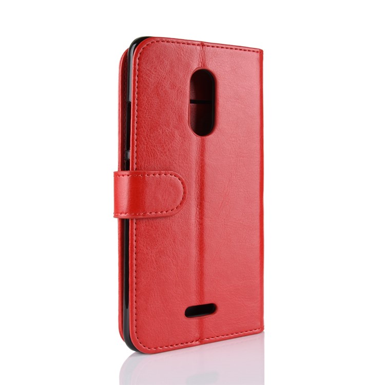 Crazy Horse Texture Wallet Stand Leather Phone Shell for Alcatel 3C - Red-9