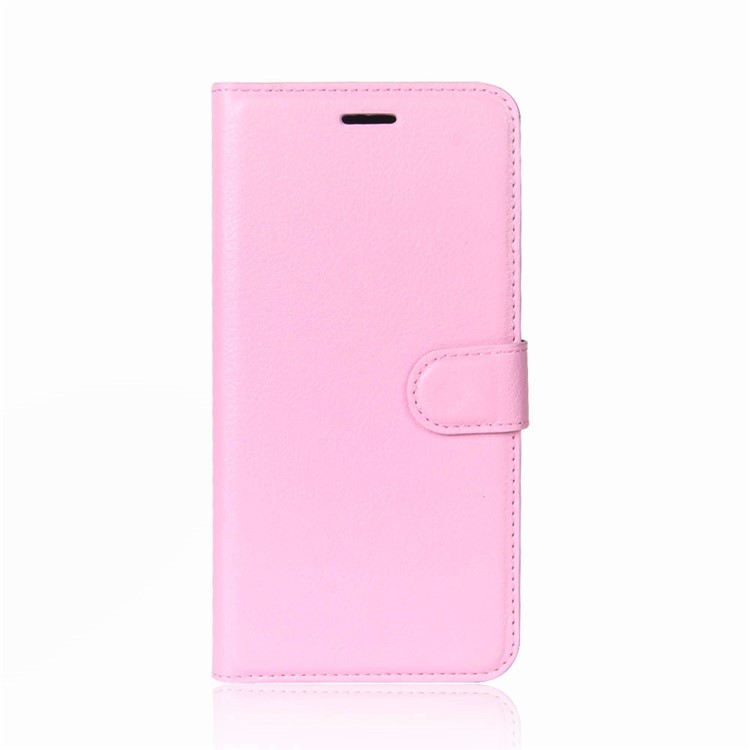 Litchi Texture Wallet Stand Leather Mobile Cover for Alcatel 3C - Pink-3