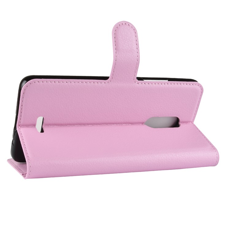 Litchi Texture Wallet Stand Leather Mobile Cover for Alcatel 3C - Pink-9