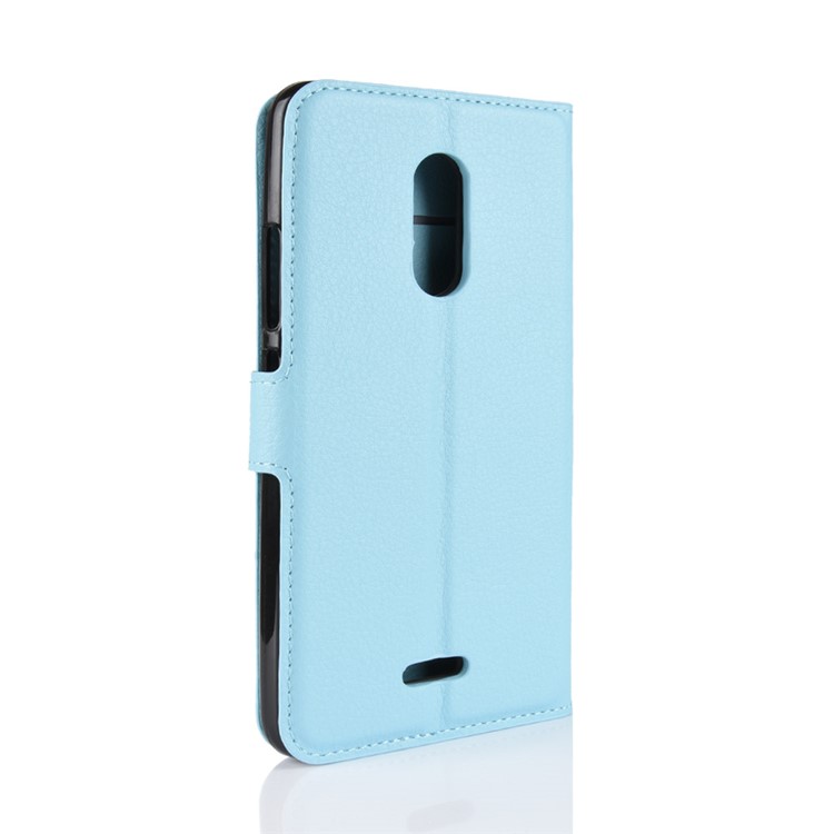 Litchi Texture Wallet Stand Leather Case Accessory for Alcatel 3C - Blue-11