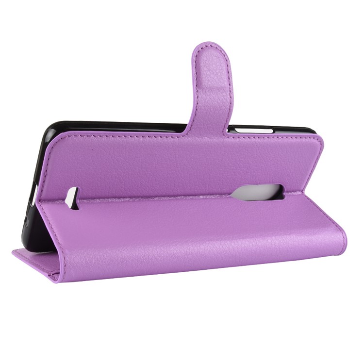 Litchi Texture Wallet Stand Leather Mobile Casing for Alcatel 3C - Purple-9