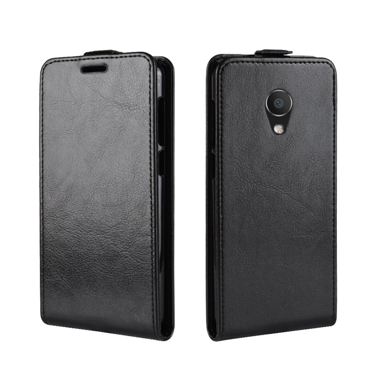 Crazy Horse Vertical Flip Card Holder Leather Mobile Case for Alcatel 1C - Black-2