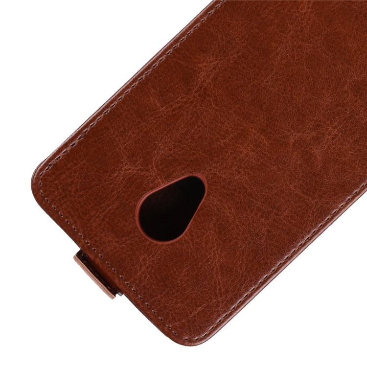 Crazy Horse Vertical Flip Card Holder Leather Phone Cover for Alcatel 1C - Brown-3